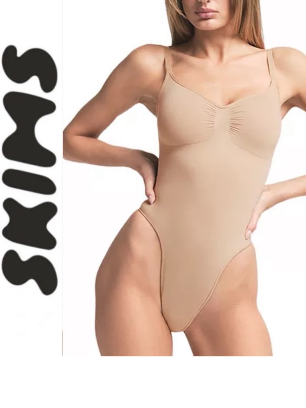 Skims 💛🧡 seamless sculpt thong bodysuit | clay | Med
